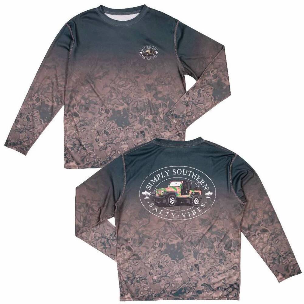 NEW SIMPLY SOUTHERN boys salty rashguard in grey